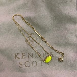 Kendra Scott Elisa Necklace in Gold and Neon Yellow